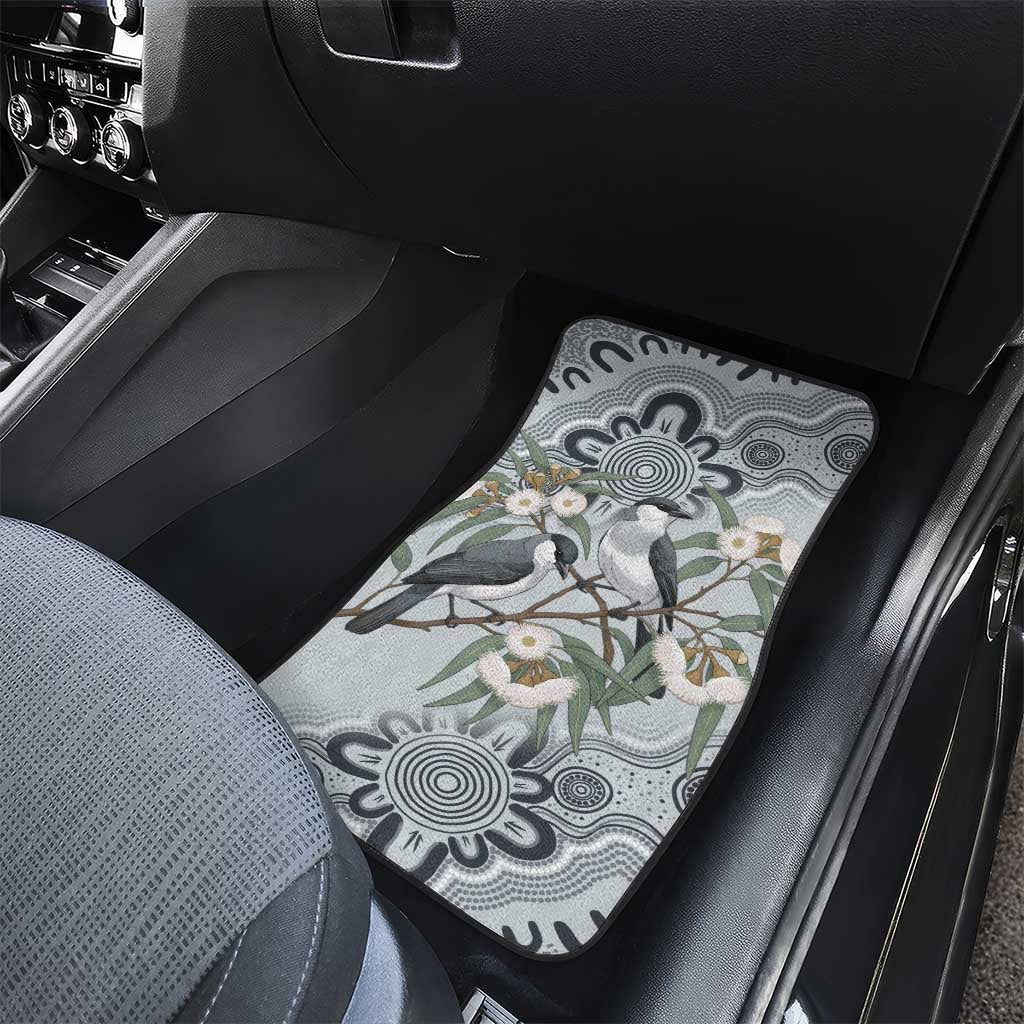 Australia Grey Butcherbird Car Mats Eucalyptus Alba Indigenous Art - Aussie Hoodie