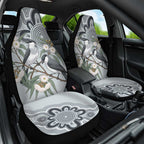 Australia Grey Butcherbird Car Seat Cover Eucalyptus Alba Indigenous Art - Aussie Hoodie