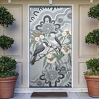 Australia Grey Butcherbird Door Cover Eucalyptus Alba Indigenous Art - Aussie Hoodie