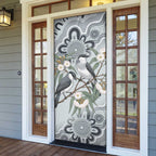 Australia Grey Butcherbird Door Cover Eucalyptus Alba Indigenous Art - Aussie Hoodie