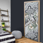 Australia Grey Butcherbird Door Cover Eucalyptus Alba Indigenous Art - Aussie Hoodie