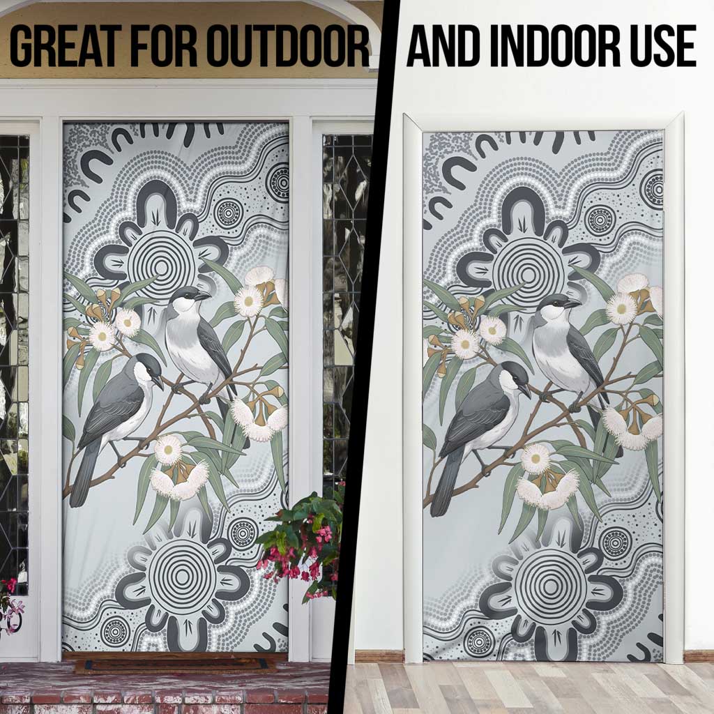 Australia Grey Butcherbird Door Cover Eucalyptus Alba Indigenous Art - Aussie Hoodie