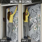 Australia Grey Butcherbird Door Cover Eucalyptus Alba Indigenous Art - Aussie Hoodie