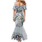 Australia Grey Butcherbird Family Matching Mermaid Dress and Hawaiian Shirt Eucalyptus Alba Indigenous Art - Aussie Hoodie