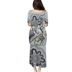 Australia Grey Butcherbird Family Matching Puletasi and Hawaiian Shirt Eucalyptus Alba Indigenous Art - Aussie Hoodie