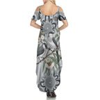 Australia Grey Butcherbird Family Matching Summer Maxi Dress and Hawaiian Shirt Eucalyptus Alba Indigenous Art - Aussie Hoodie