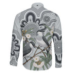 Australia Grey Butcherbird Family Matching Tank Maxi Dress and Hawaiian Shirt Eucalyptus Alba Indigenous Art - Aussie Hoodie