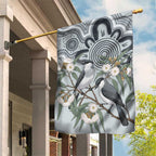 Australia Grey Butcherbird Garden Flag Eucalyptus Alba Indigenous Art - Aussie Hoodie