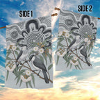 Australia Grey Butcherbird Garden Flag Eucalyptus Alba Indigenous Art - Aussie Hoodie