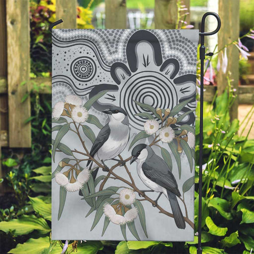 Australia Grey Butcherbird Garden Flag Eucalyptus Alba Indigenous Art - Aussie Hoodie