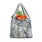 Australia Grey Butcherbird Grocery Bag Eucalyptus Alba Indigenous Art - Aussie Hoodie