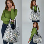 Australia Grey Butcherbird Grocery Bag Eucalyptus Alba Indigenous Art - Aussie Hoodie