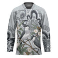 Australia Grey Butcherbird Hockey Jersey Eucalyptus Alba Indigenous Art - Aussie Hoodie