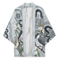 Australia Grey Butcherbird Kimono Eucalyptus Alba Indigenous Art - Aussie Hoodie
