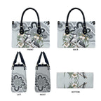 Australia Grey Butcherbird Leather Bag Eucalyptus Alba Indigenous Art - Aussie Hoodie
