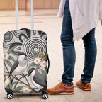 Australia Grey Butcherbird Luggage Cover Eucalyptus Alba Indigenous Art - Aussie Hoodie