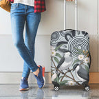 Australia Grey Butcherbird Luggage Cover Eucalyptus Alba Indigenous Art - Aussie Hoodie