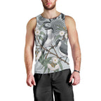 Australia Grey Butcherbird Men Tank Top Eucalyptus Alba Indigenous Art - Aussie Hoodie