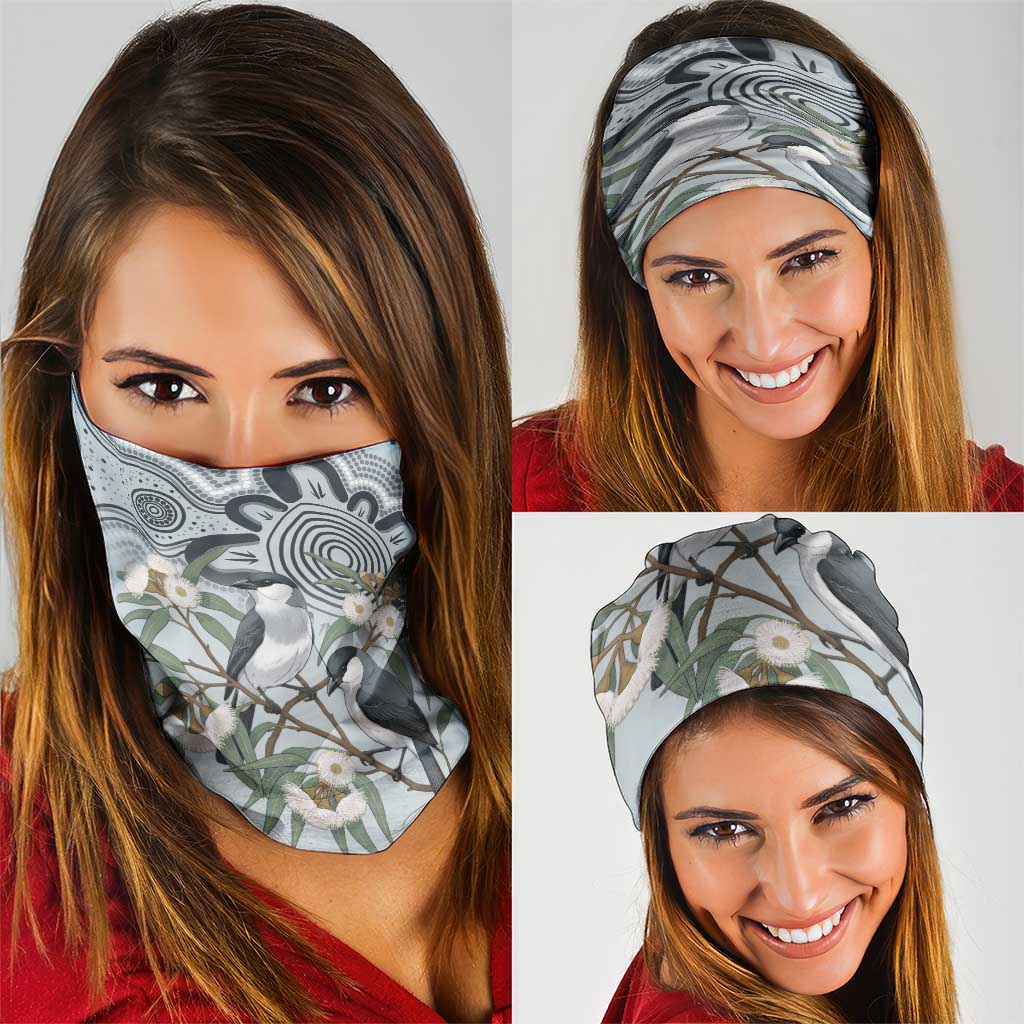 Australia Grey Butcherbird Neck Gaiter Eucalyptus Alba Indigenous Art - Aussie Hoodie