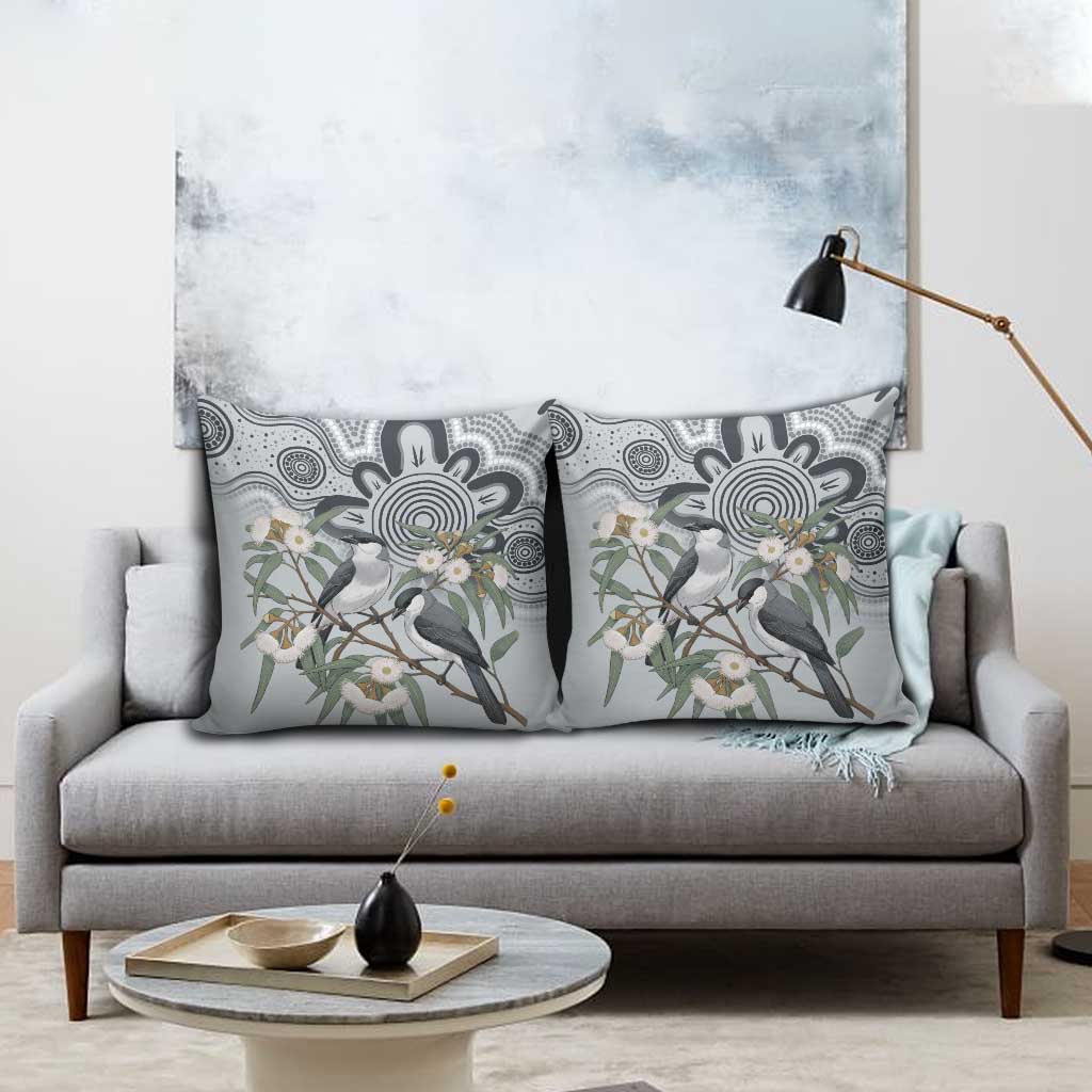 Australia Grey Butcherbird Pillow Cover Eucalyptus Alba Indigenous Art - Aussie Hoodie