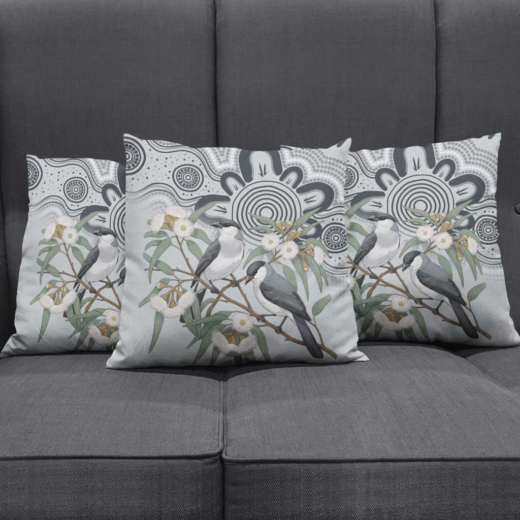 Australia Grey Butcherbird Pillow Cover Eucalyptus Alba Indigenous Art - Aussie Hoodie