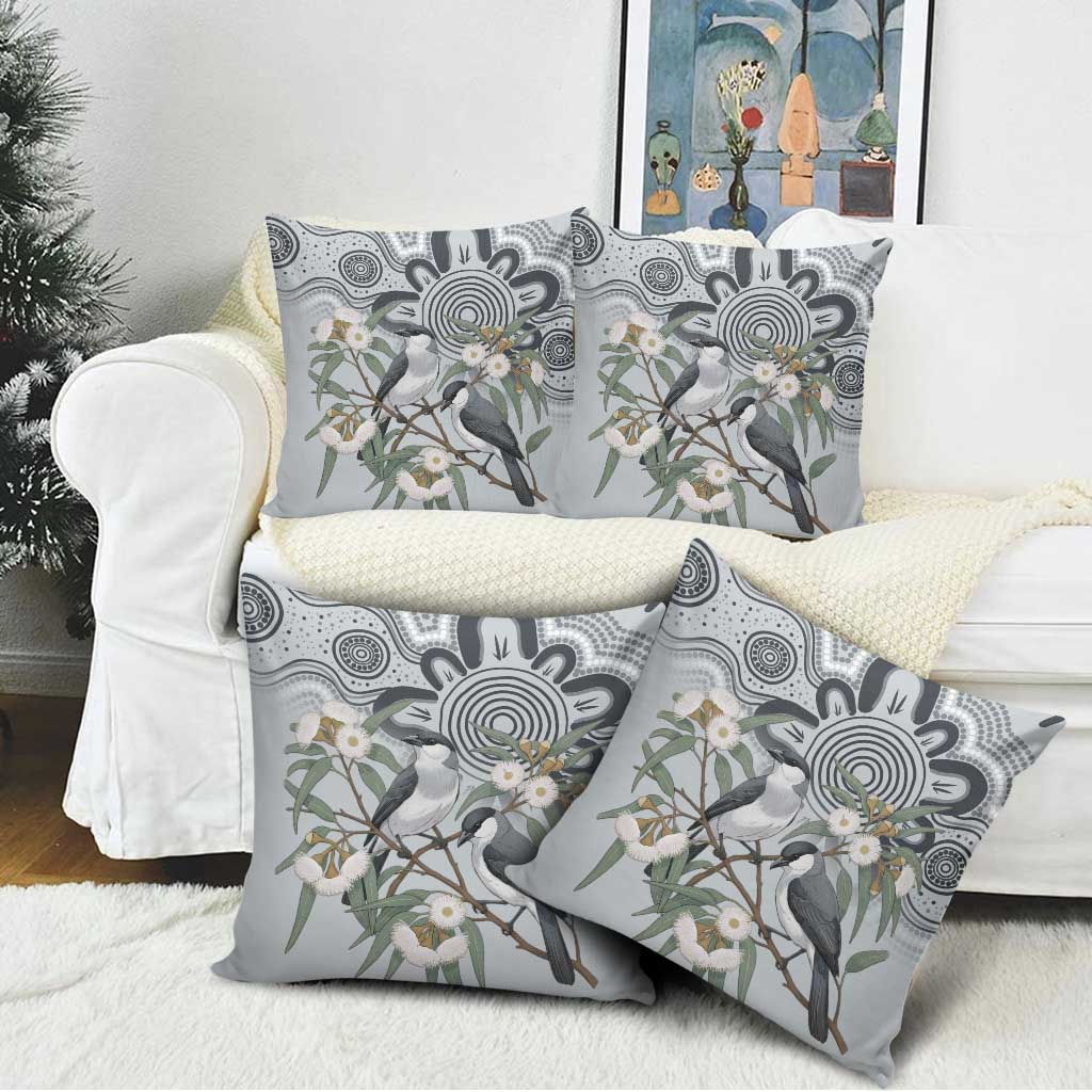 Australia Grey Butcherbird Pillow Cover Eucalyptus Alba Indigenous Art - Aussie Hoodie