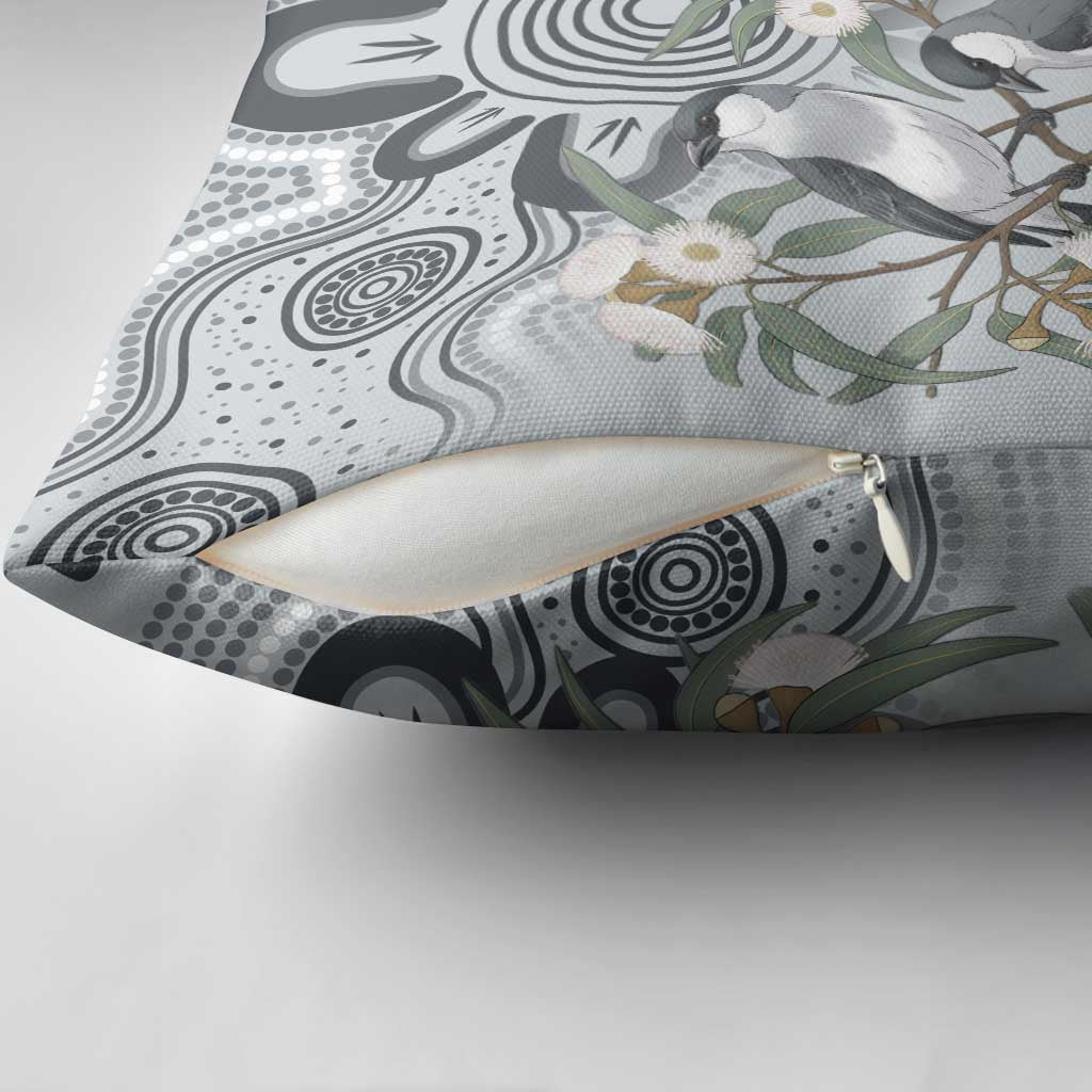 Australia Grey Butcherbird Pillow Cover Eucalyptus Alba Indigenous Art - Aussie Hoodie