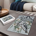 Australia Grey Butcherbird Puzzle Eucalyptus Alba Indigenous Art - Aussie Hoodie