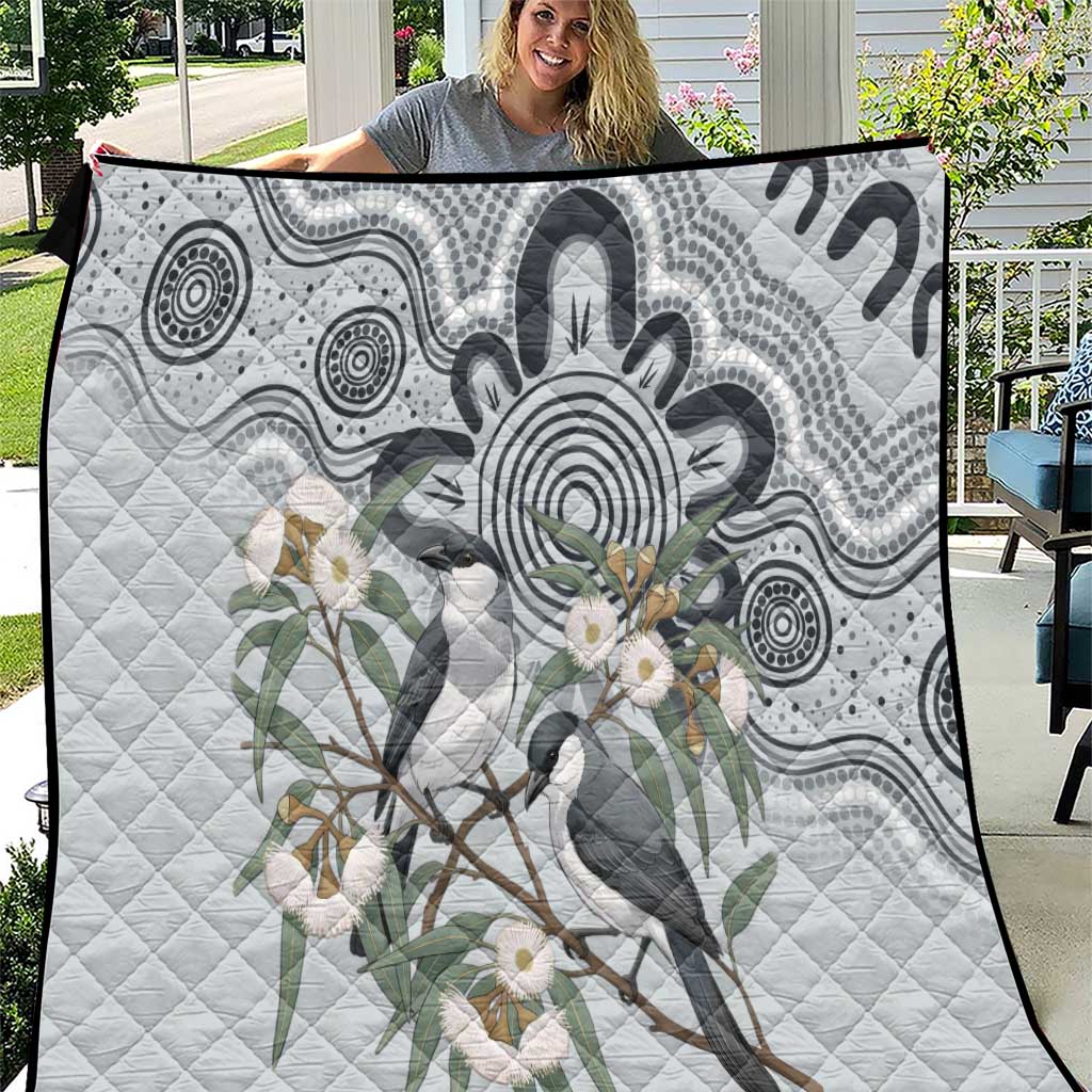 Australia Grey Butcherbird Quilt Eucalyptus Alba Indigenous Art - Aussie Hoodie