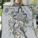 Australia Grey Butcherbird Quilt Eucalyptus Alba Indigenous Art - Aussie Hoodie