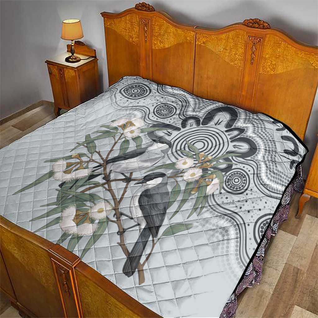 Australia Grey Butcherbird Quilt Eucalyptus Alba Indigenous Art - Aussie Hoodie