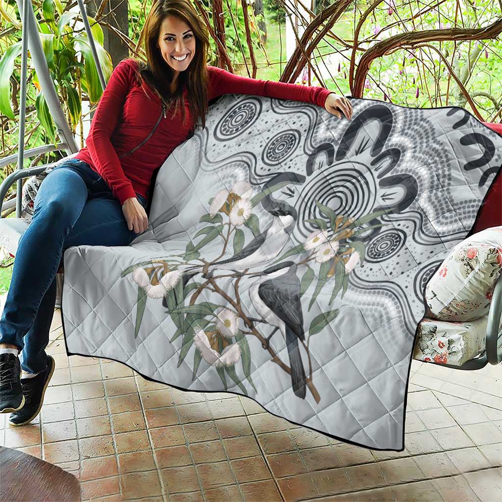 Australia Grey Butcherbird Quilt Eucalyptus Alba Indigenous Art - Aussie Hoodie