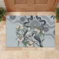 Australia Grey Butcherbird Rubber Doormat Eucalyptus Alba Indigenous Art - Aussie Hoodie