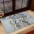 Australia Grey Butcherbird Rubber Doormat Eucalyptus Alba Indigenous Art - Aussie Hoodie