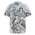 Australia Grey Butcherbird Rugby Jersey Eucalyptus Alba Indigenous Art - Aussie Hoodie
