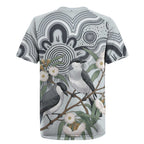 Australia Grey Butcherbird Rugby Jersey Eucalyptus Alba Indigenous Art - Aussie Hoodie