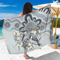 Australia Grey Butcherbird Sarong Eucalyptus Alba Indigenous Art - Aussie Hoodie