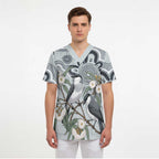 Australia Grey Butcherbird Scrub Top Eucalyptus Alba Indigenous Art - Aussie Hoodie