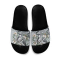 Australia Grey Butcherbird Slide Sandals Eucalyptus Alba Indigenous Art - Aussie Hoodie