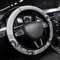 Australia Grey Butcherbird Steering Wheel Cover Eucalyptus Alba Indigenous Art - Aussie Hoodie