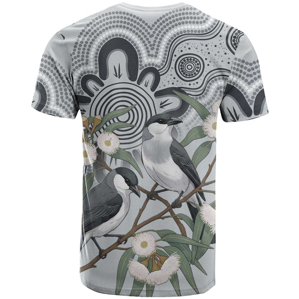Australia Grey Butcherbird T Shirt Eucalyptus Alba Indigenous Art - Aussie Hoodie
