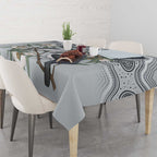 Australia Grey Butcherbird Tablecloth Eucalyptus Alba Indigenous Art - Aussie Hoodie