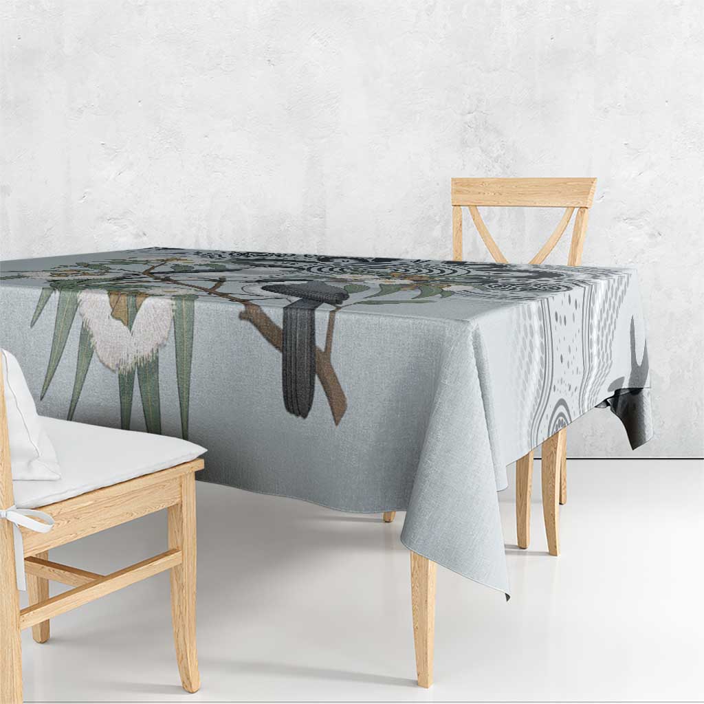 Australia Grey Butcherbird Tablecloth Eucalyptus Alba Indigenous Art - Aussie Hoodie