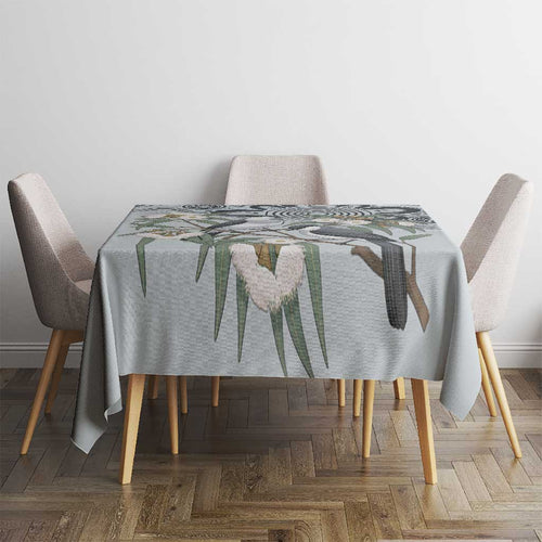 Australia Grey Butcherbird Tablecloth Eucalyptus Alba Indigenous Art - Aussie Hoodie