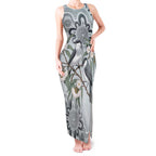 Australia Grey Butcherbird Tank Maxi Dress Eucalyptus Alba Indigenous Art - Aussie Hoodie
