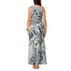 Australia Grey Butcherbird Tank Maxi Dress Eucalyptus Alba Indigenous Art - Aussie Hoodie