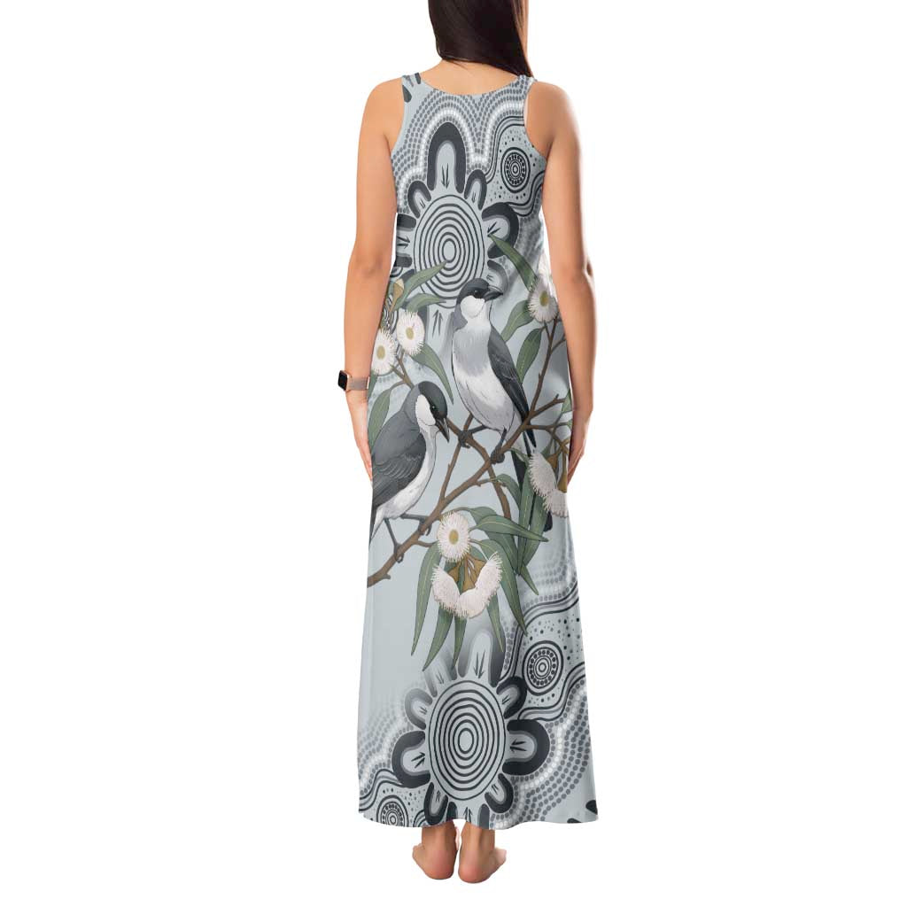 Australia Grey Butcherbird Tank Maxi Dress Eucalyptus Alba Indigenous Art - Aussie Hoodie
