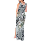 Australia Grey Butcherbird Tank Maxi Dress Eucalyptus Alba Indigenous Art - Aussie Hoodie