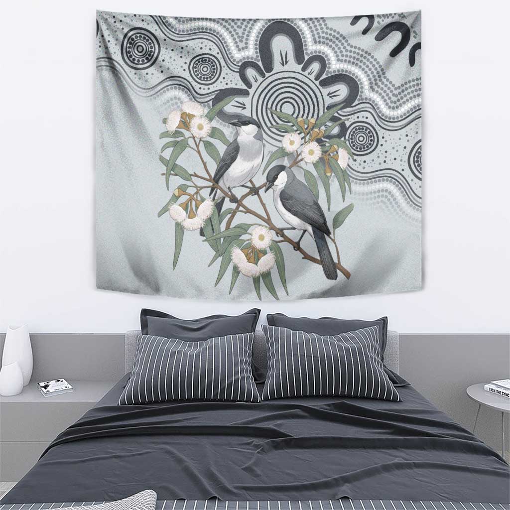 Australia Grey Butcherbird Tapestry Eucalyptus Alba Indigenous Art - Aussie Hoodie