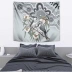 Australia Grey Butcherbird Tapestry Eucalyptus Alba Indigenous Art - Aussie Hoodie